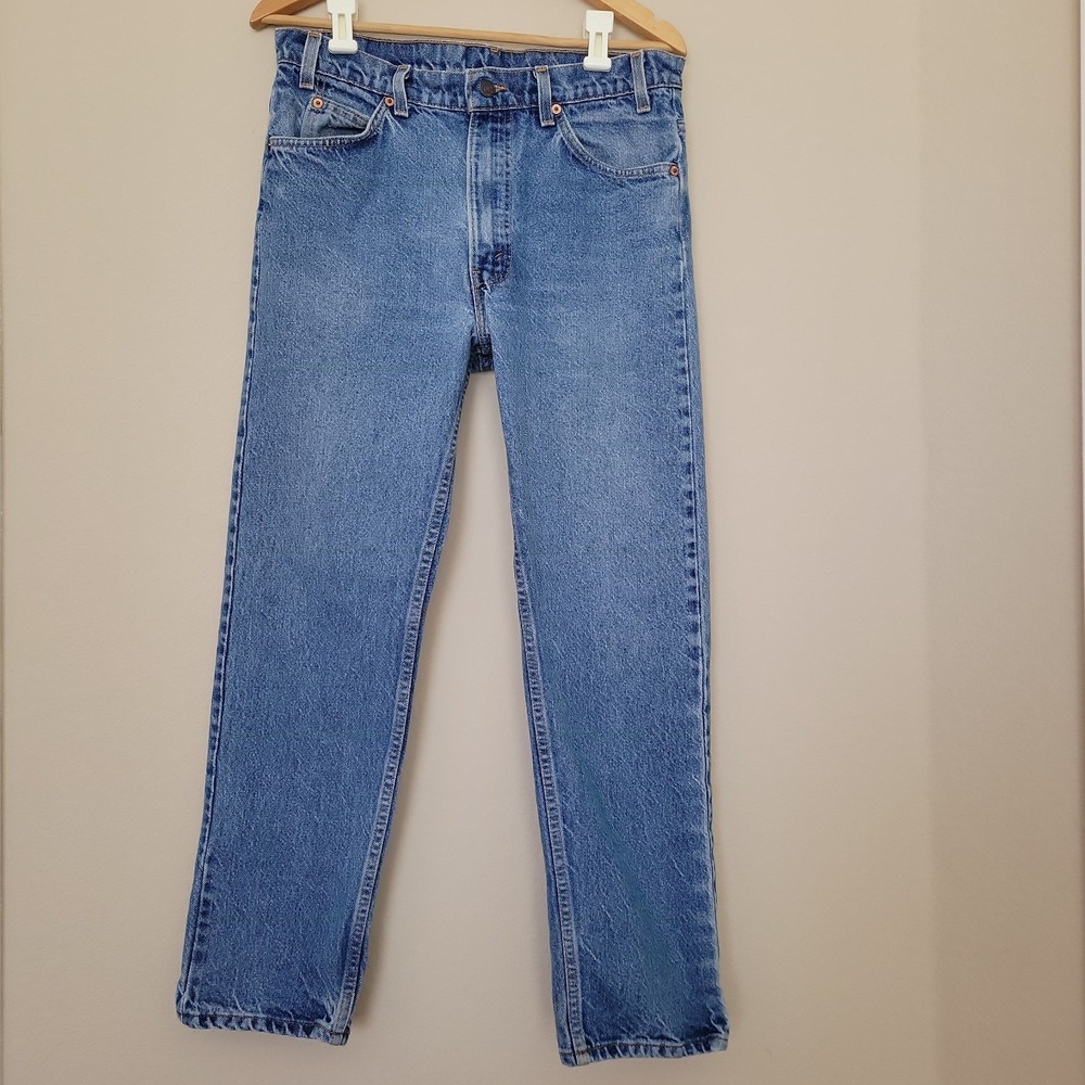 Vintage Levis Orange Tab 505 Regular Fit straight Leg Jeans Sz 32×27 Zipper Fly